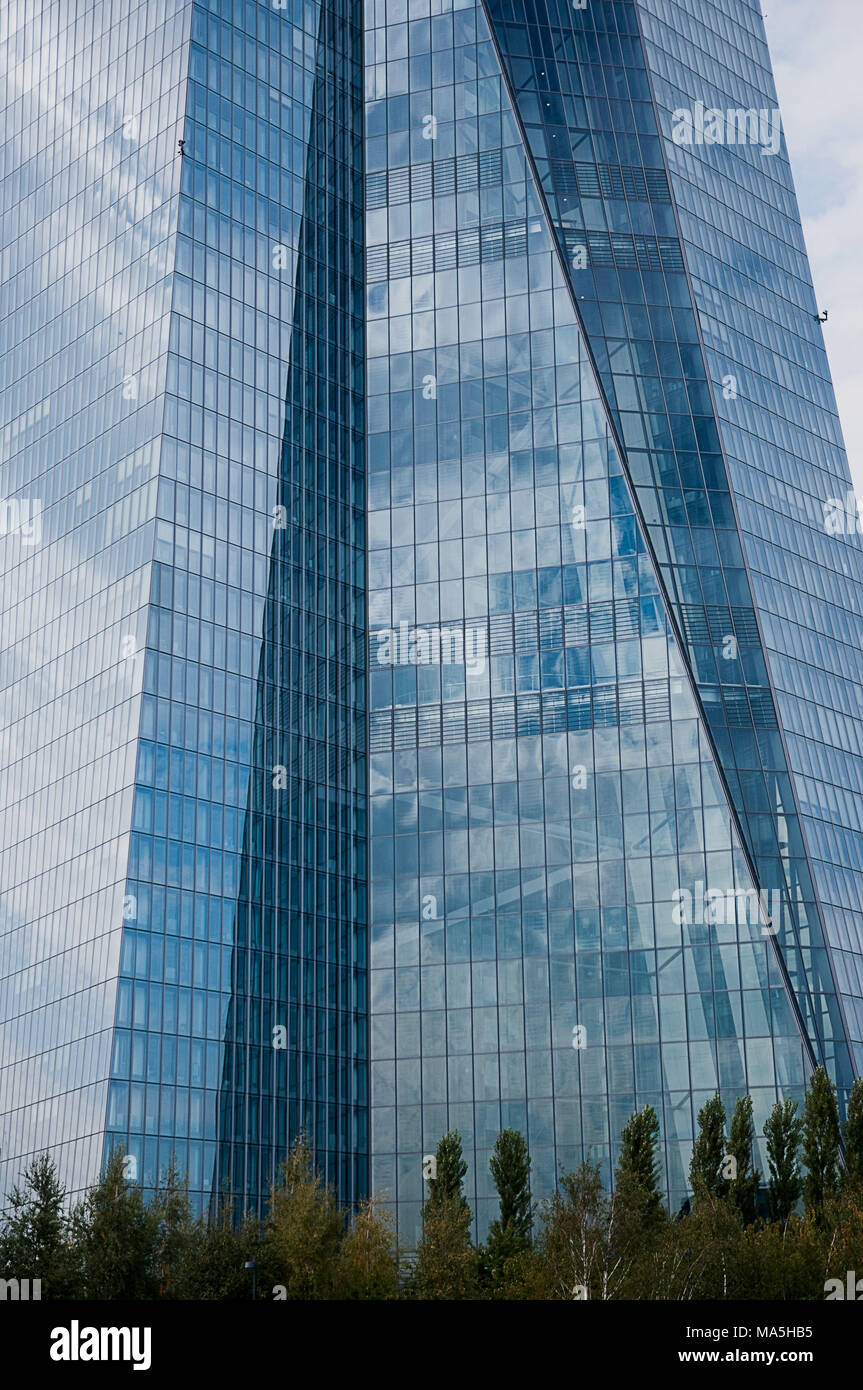 Architektur in Frankfurt am Main, Europäische Zentralbank (EZB) Gebäude, Hessen, Deutschland Frankfurt Stockfoto