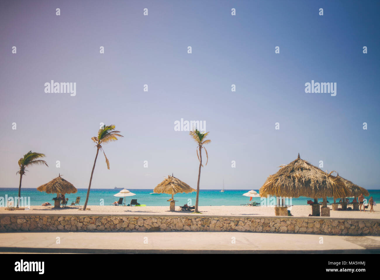 Arashi Beach auf der Insel Aruba, Niederländische Karibik, Niederländische Antillen Stockfoto