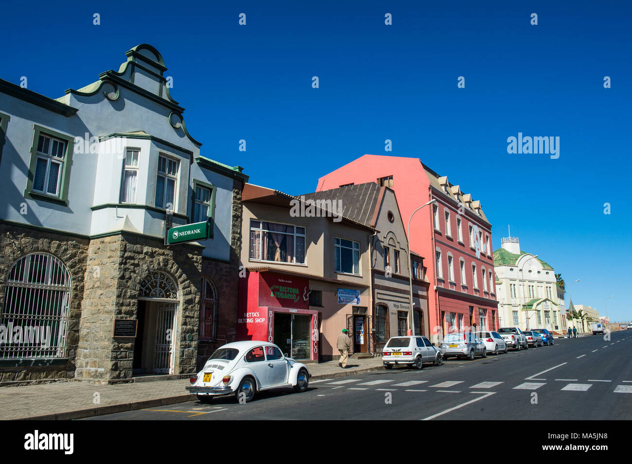 Alten kolonialen deutschen Häuser in Lüderitz, Namibia Stockfoto