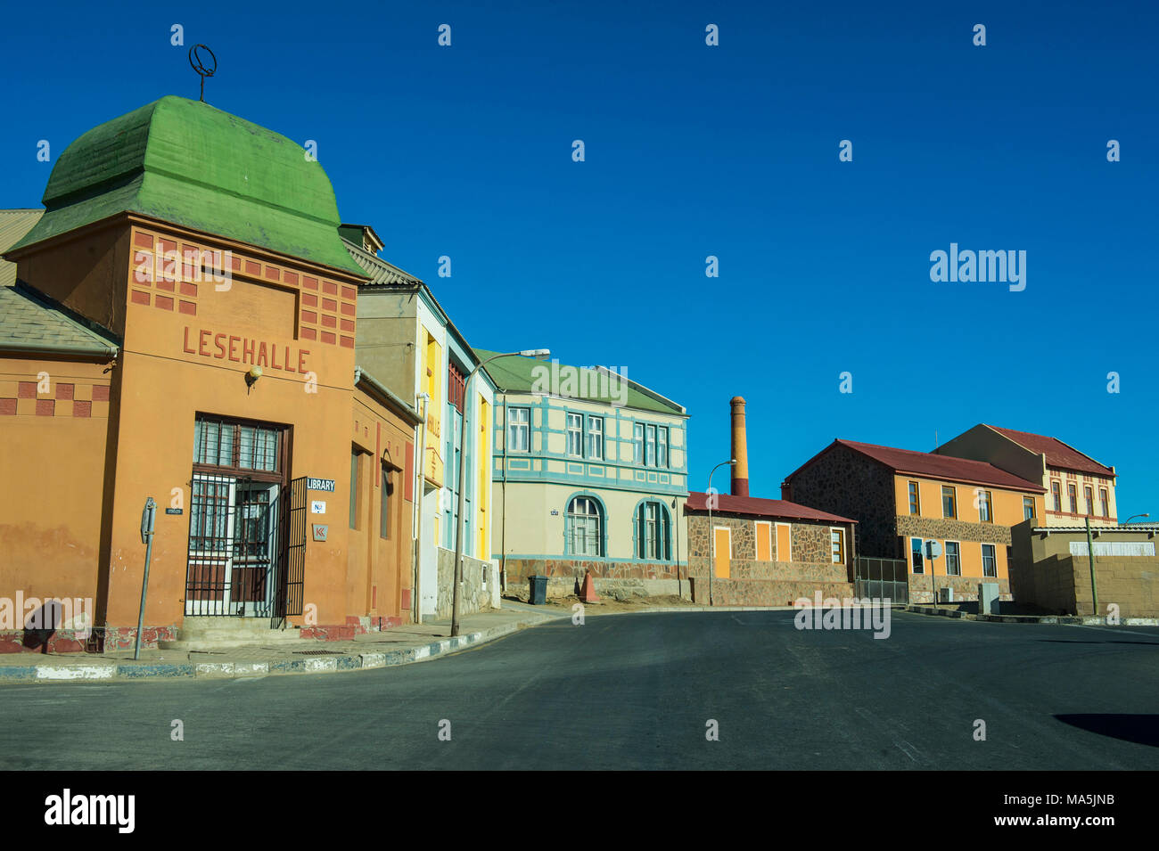 Alten kolonialen deutschen Häuser in Lüderitz, Namibia Stockfoto