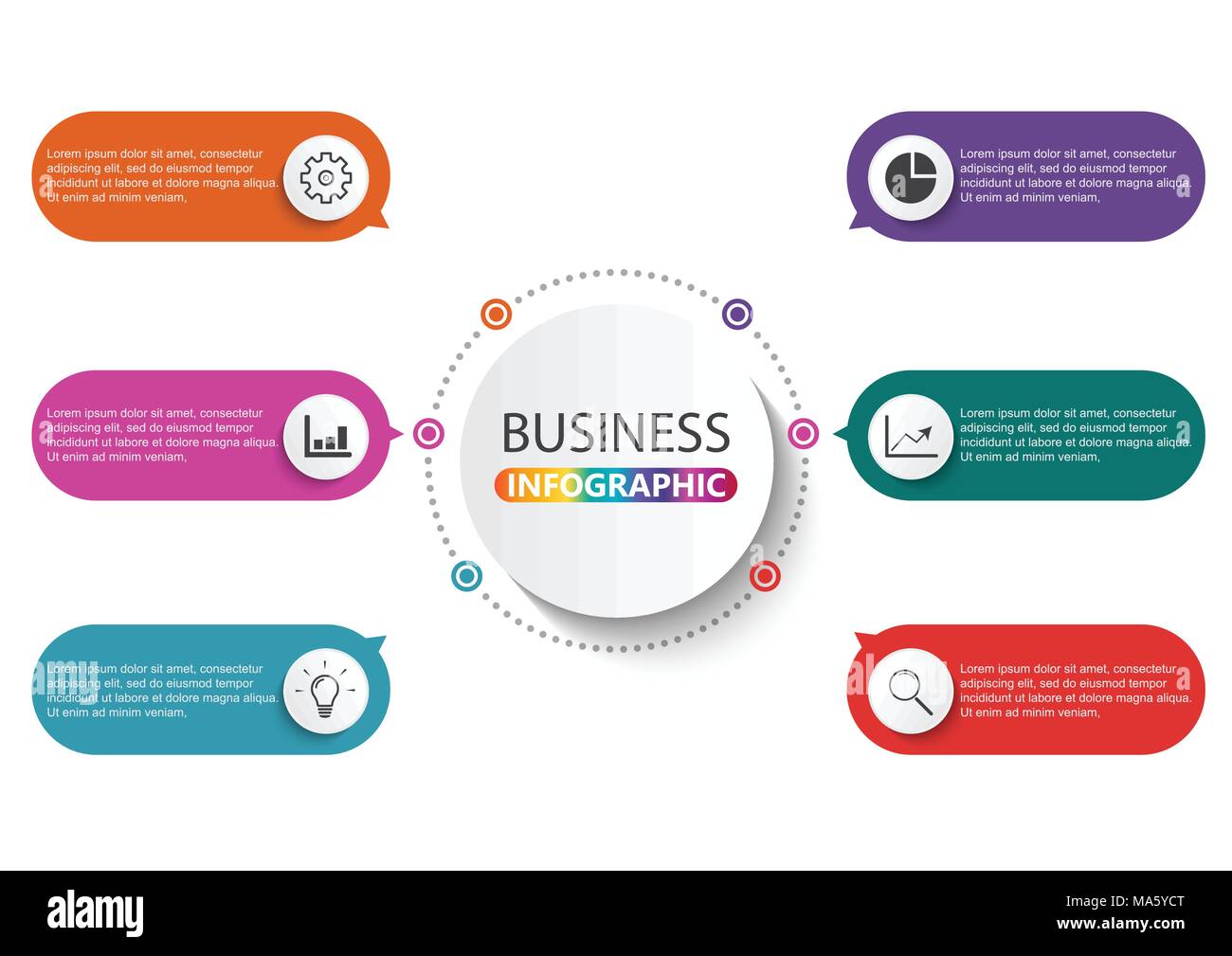 Geschäftlicher Daten Visualisierung. Prozessablauf. Abstrakte Elemente der Grafik, Diagramm mit den Schritten, Optionen, Teile oder Prozesse. Vector Business Template für Stock Vektor