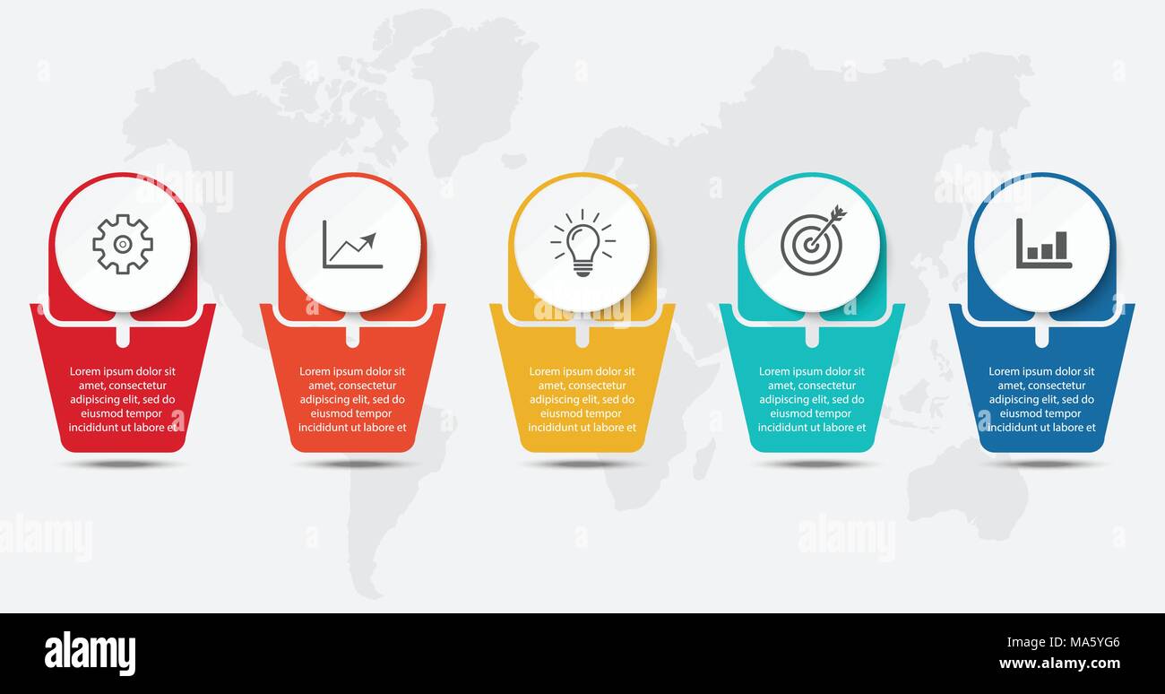 Timeline exclusiv Design, Workflow oder Prozessdiagramm, Flussdiagramm, Vector EPS 10 Abbildung Stock Vektor