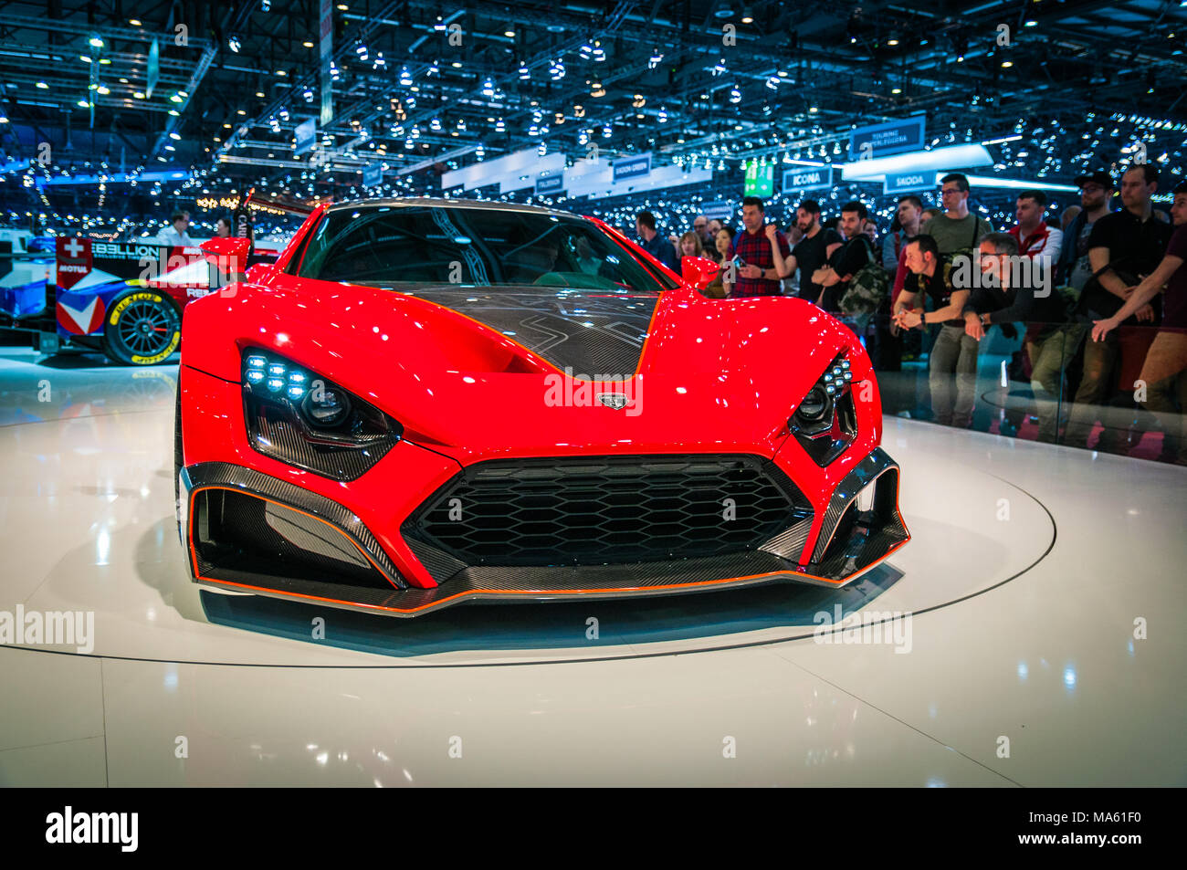 Genf, Schweiz - 17 März 2018: Zenvo TSR-S Superfast Sport Auto auf dem 88. Internationalen Automobilsalon in Genf präsentiert. Stockfoto