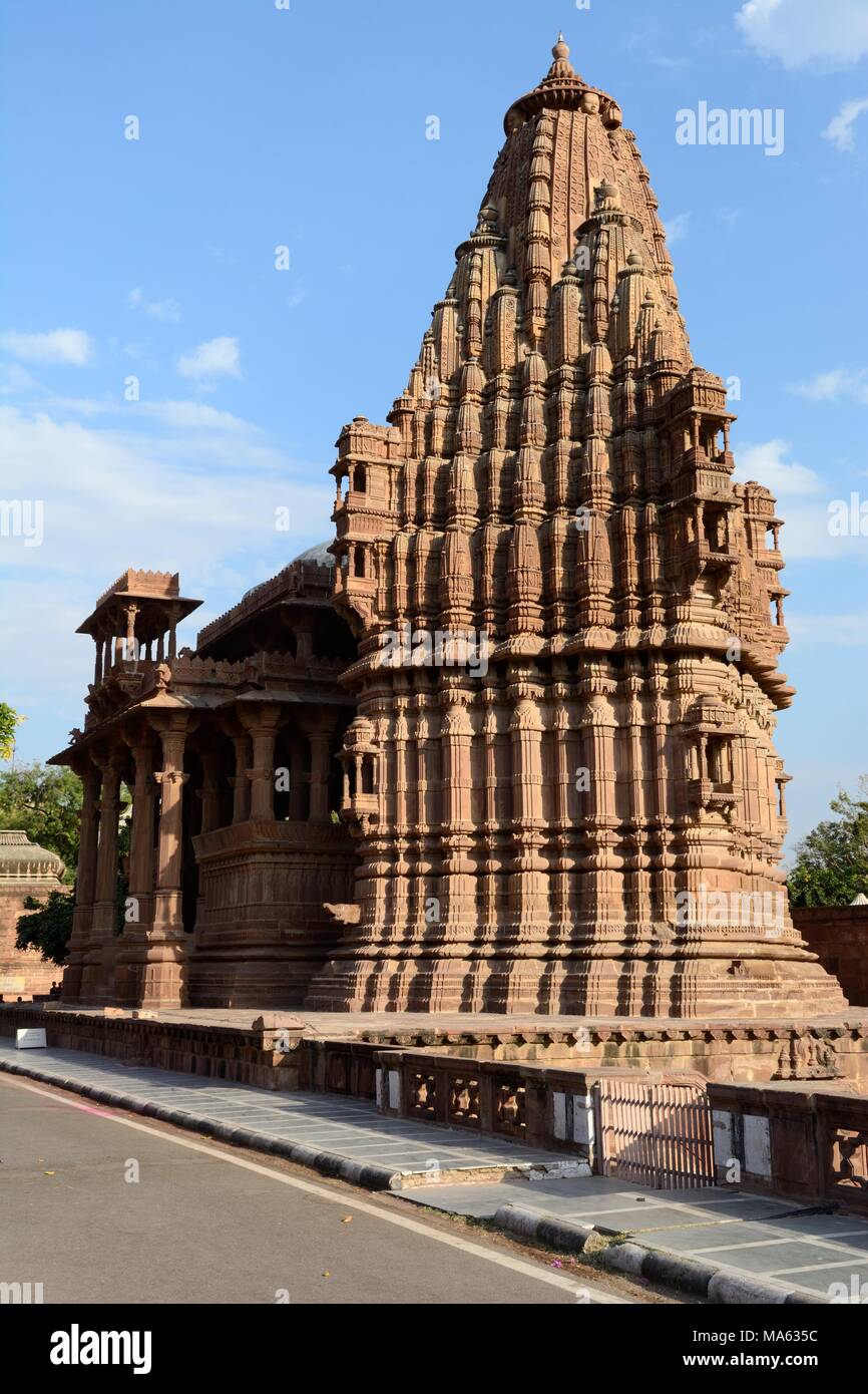 Kenotaphe und Tempel von maharadscha Dhiraj Moandore Gärten Jodhpur Indien Stockfoto