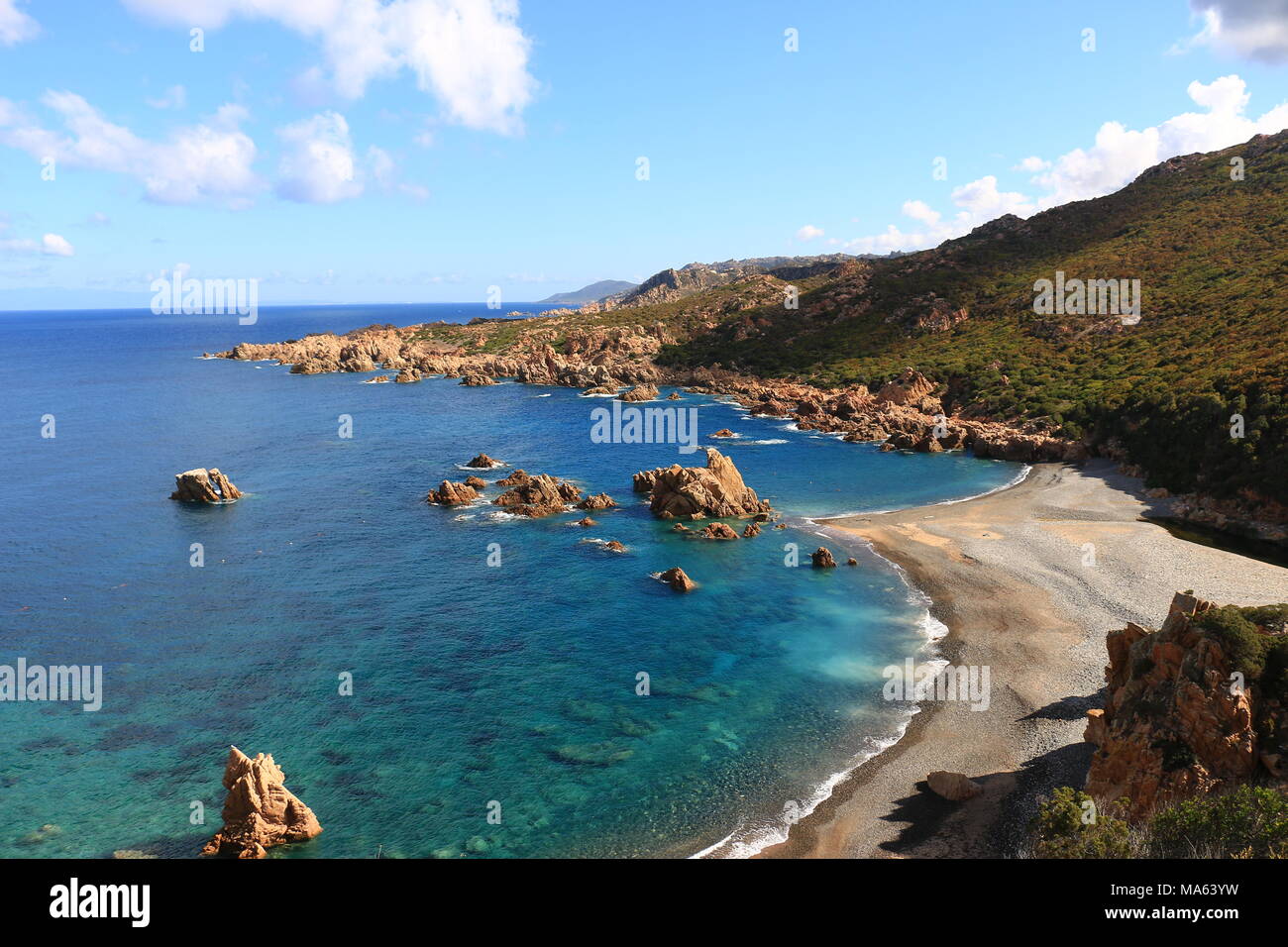 Schönen Strand im Sommer-Li Tinnari Strand - Nordküste Sardinien Stockfoto