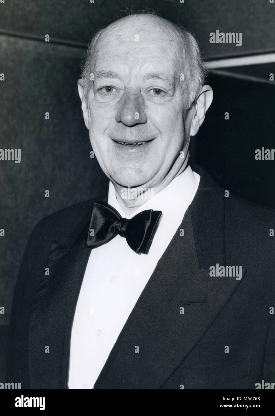 Sir Alec Guinness bei den BAFTA Awards 1983 Stockfoto