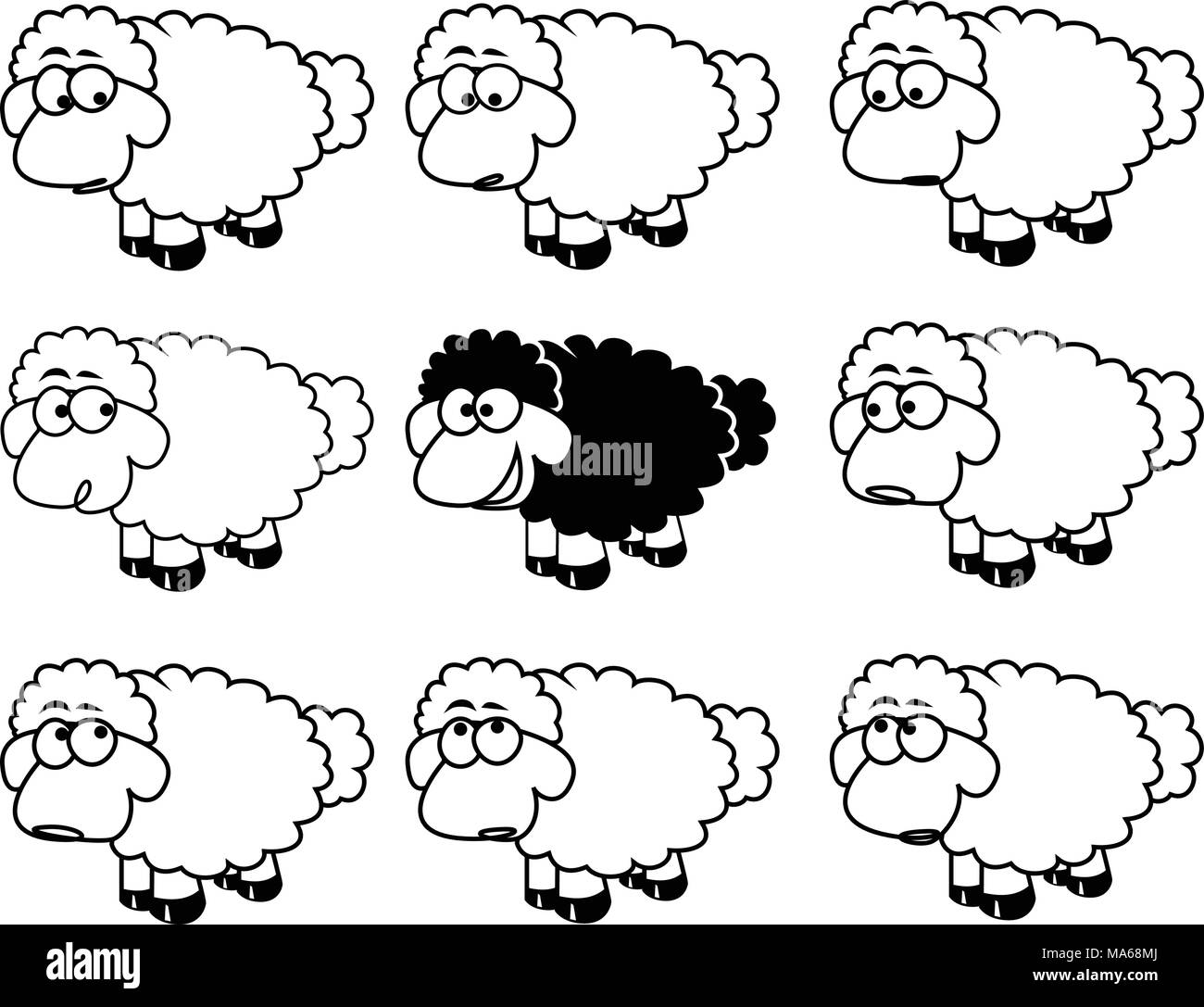 schwarze Schafe Stock Vektor