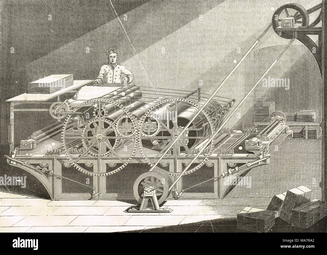 Cowper & Applegath Dampf Druckmaschine Stockfoto