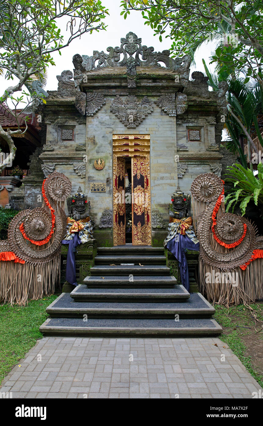 Details von Ubud Palace auf der Insel Bali Stockfoto