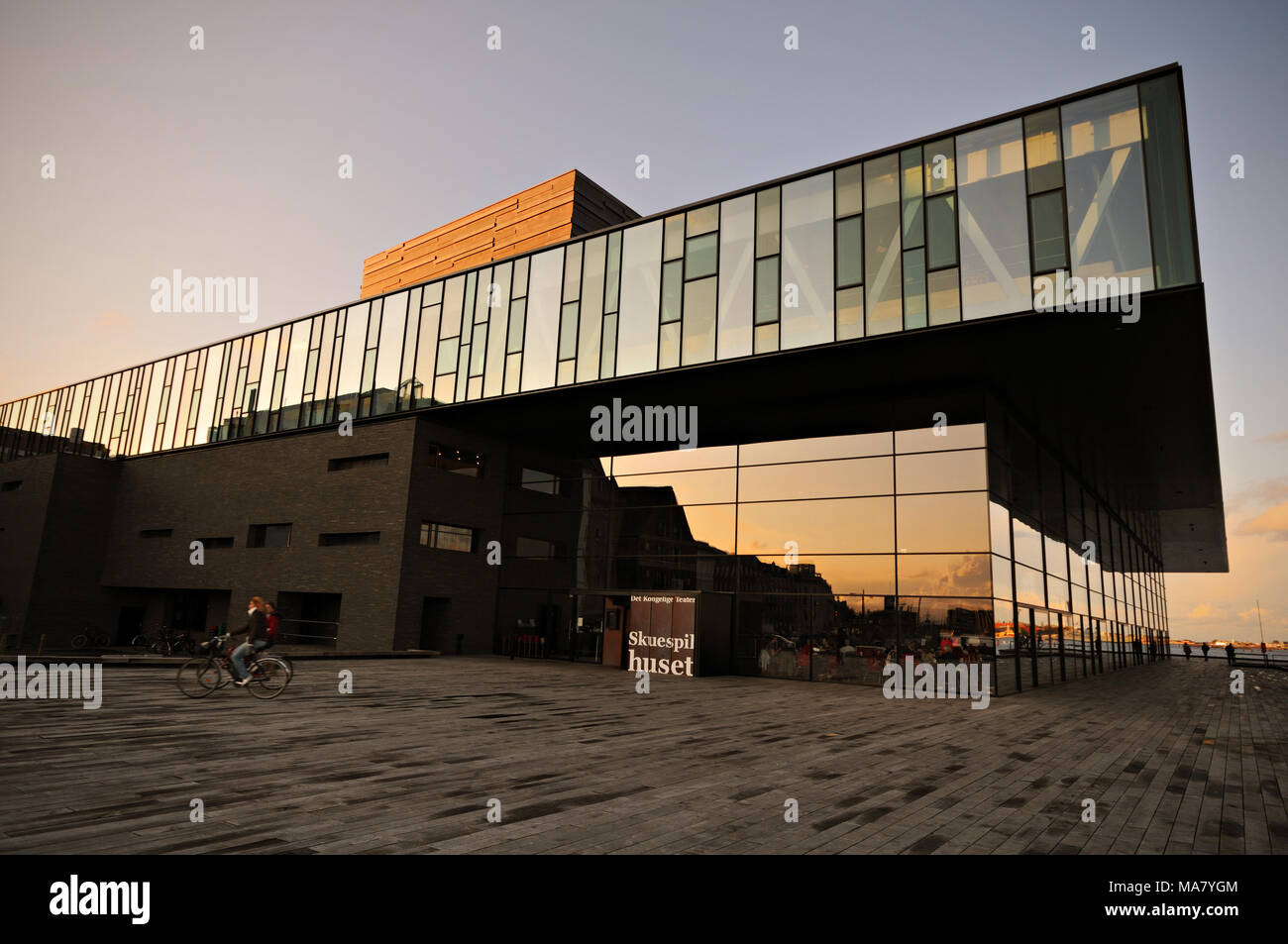 Die Königliche Dänische Playhouse bei Sonnenuntergang, Kopenhagen, Dänemark Stockfoto