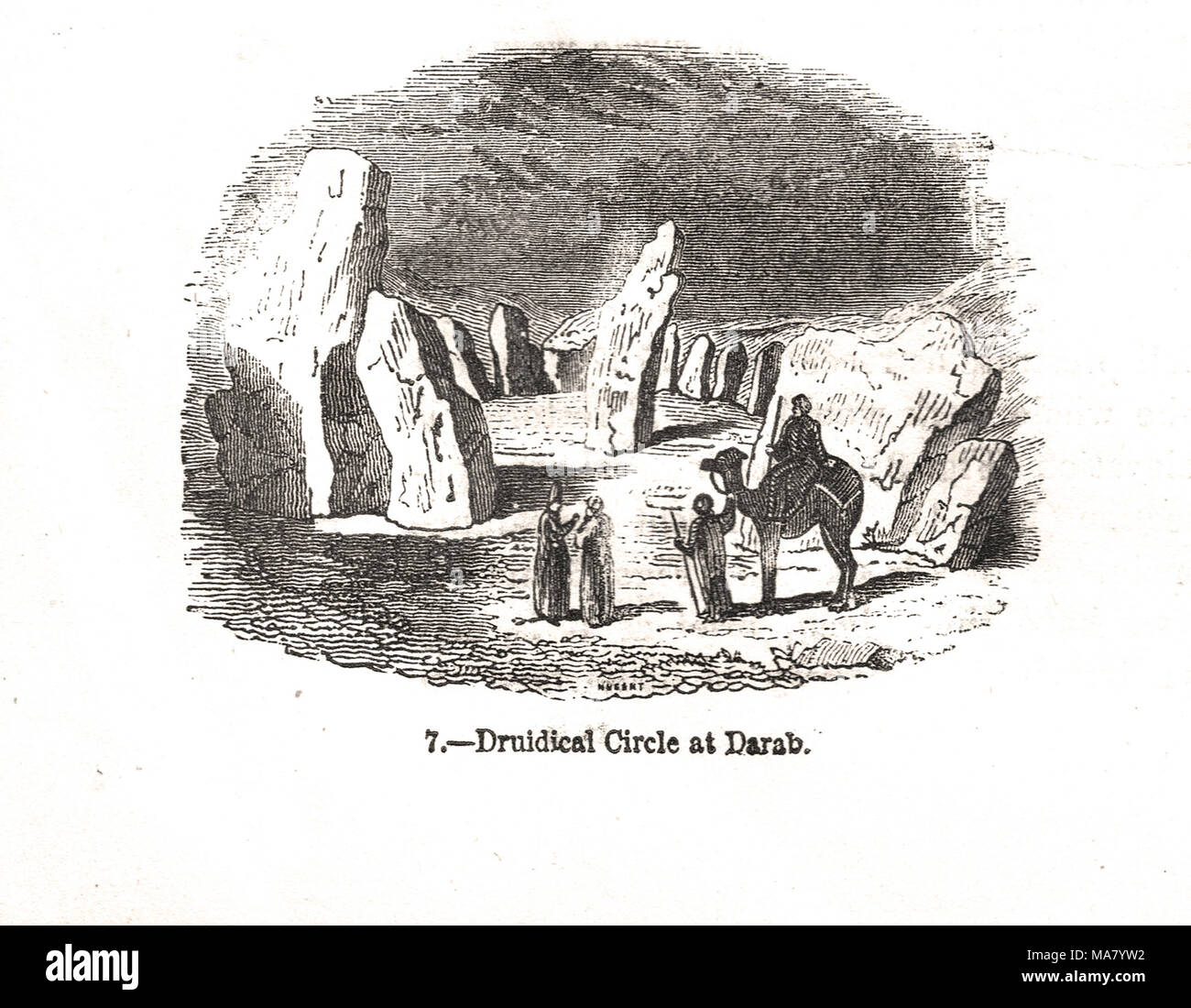Die Zitadelle von Darius, Darab, Provinz Fars, Iran, kalah ich Daráb. Eine Szene aus dem 19. Jahrhundert zu Unrecht als Druidical Kreis Stockfoto