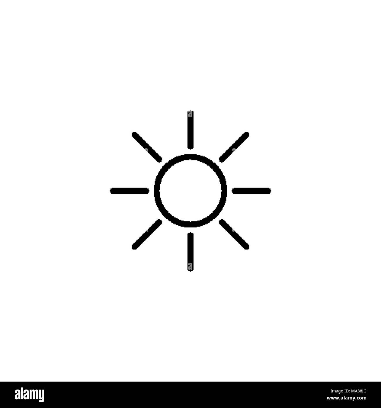 Einfache sun Line Symbol auf aber abgesehen davon Hintergrund isoliert Stock Vektor