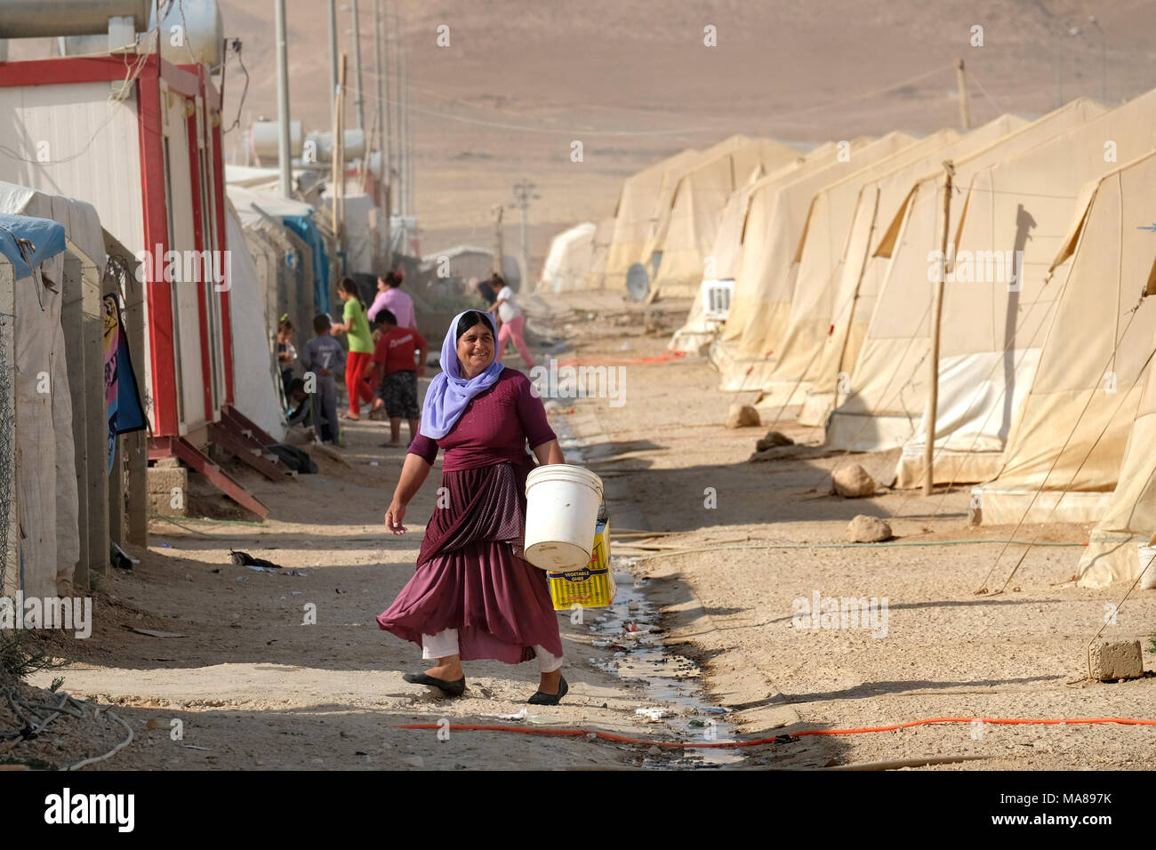 Sharya camp für Yeziden intern Personen in Duhok, im Norden des Irak, Kurdistan, Autonome Region Kurdistan, Irak vertriebenen Stockfoto