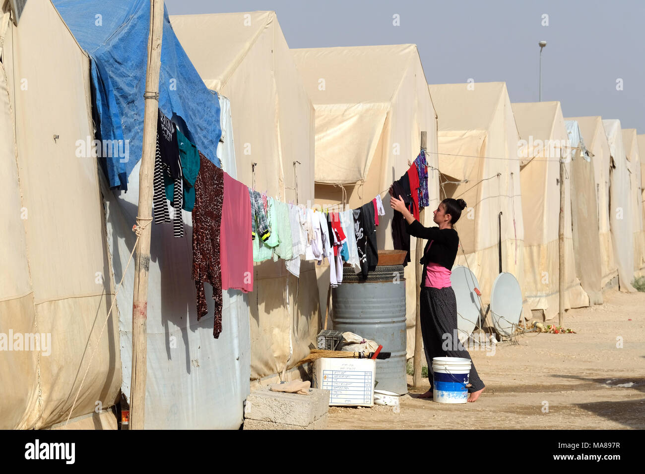 Sharya camp für Yeziden intern Personen in Duhok, im Norden des Irak, Kurdistan, Autonome Region Kurdistan, Irak vertriebenen Stockfoto