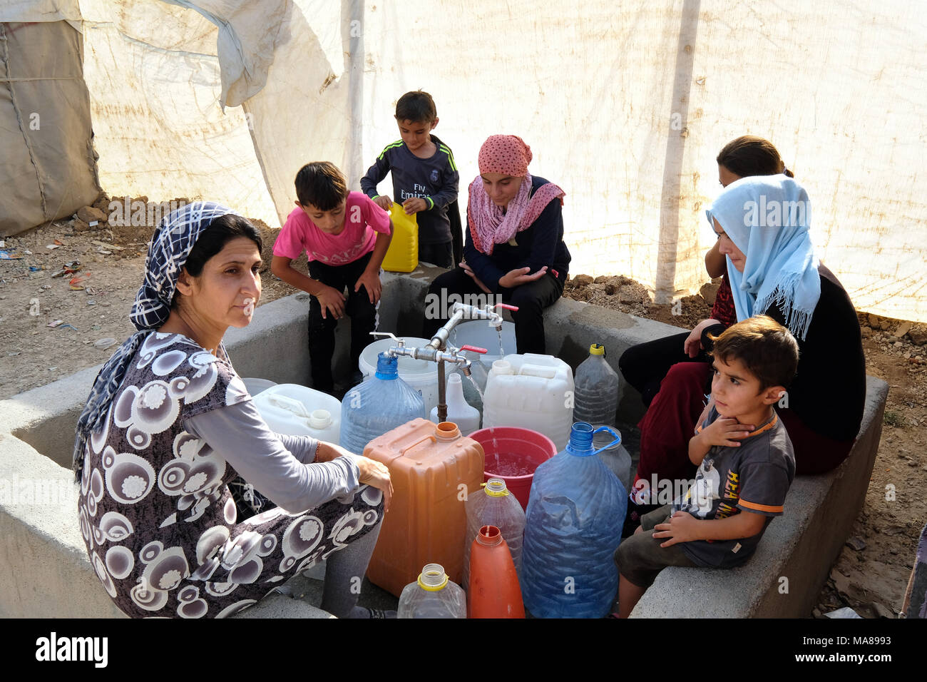 Sharya camp für Yeziden intern Personen in Duhok, im Norden des Irak, Kurdistan, Autonome Region Kurdistan, Irak vertriebenen Stockfoto