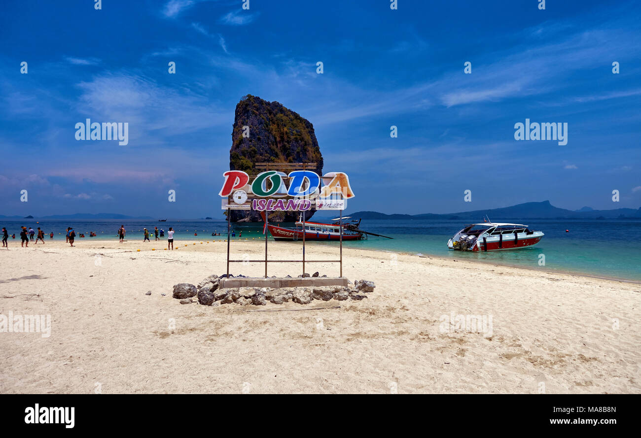 Krabi, Thailan d, Koh Poda Island Stockfoto
