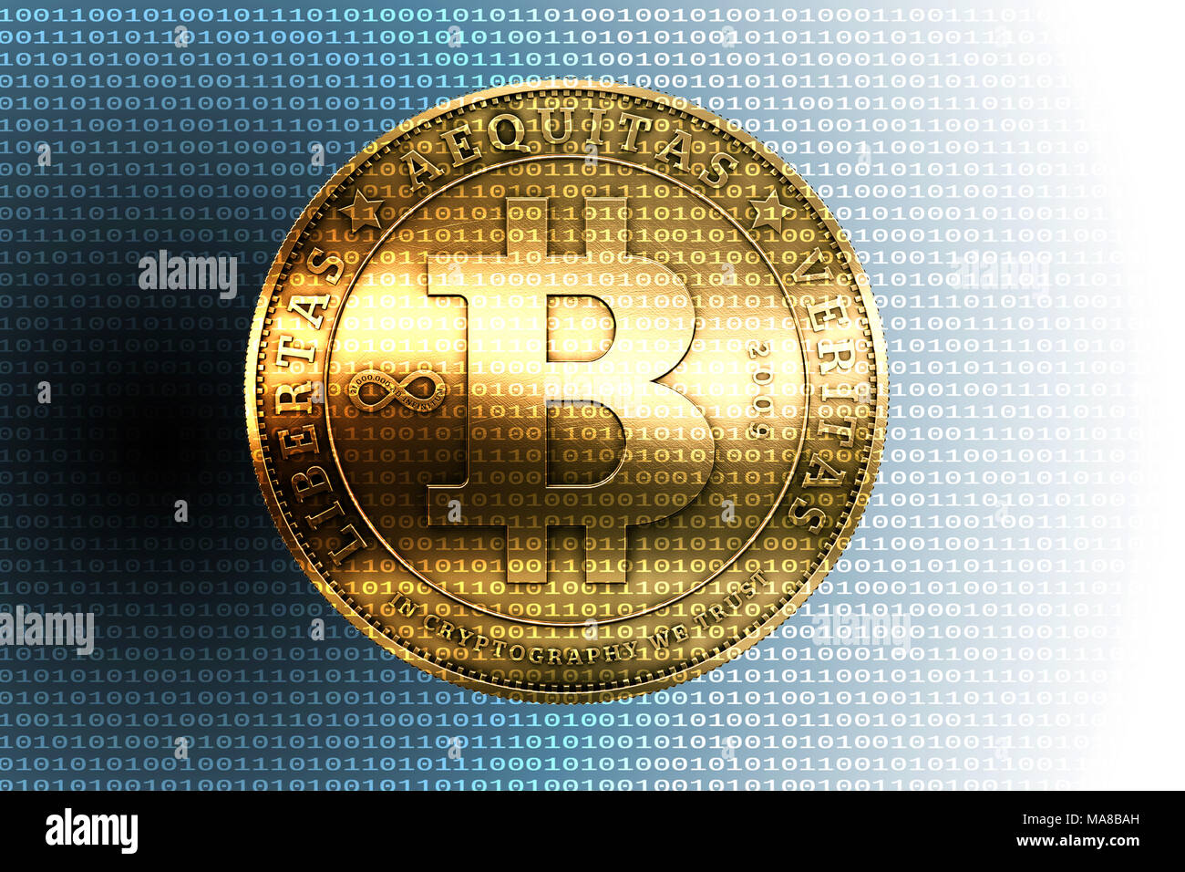 Symbolische Bild: Bitcoin, digitale Währung, cyberpace. Stockfoto