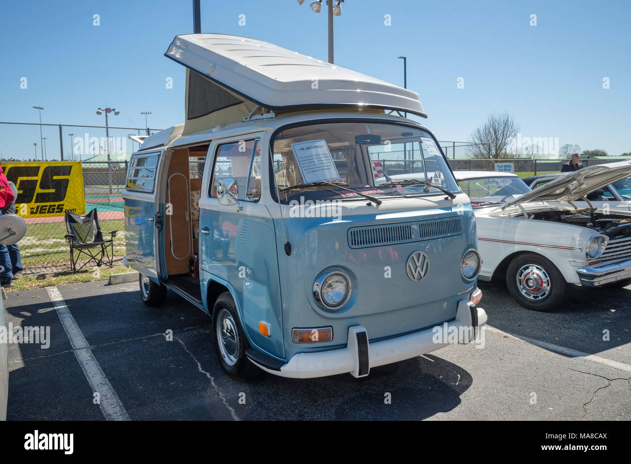 Auto Show in Ft. Weiß, Florida. Volkswagen camper Bus. Stockfoto