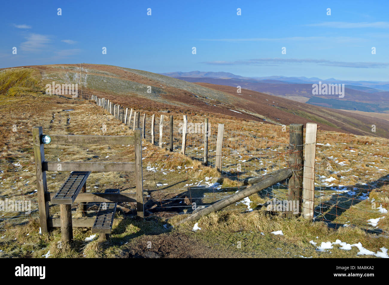 Cadair Berwyn Mountains an Pistyll Rhaeadr Stockfoto