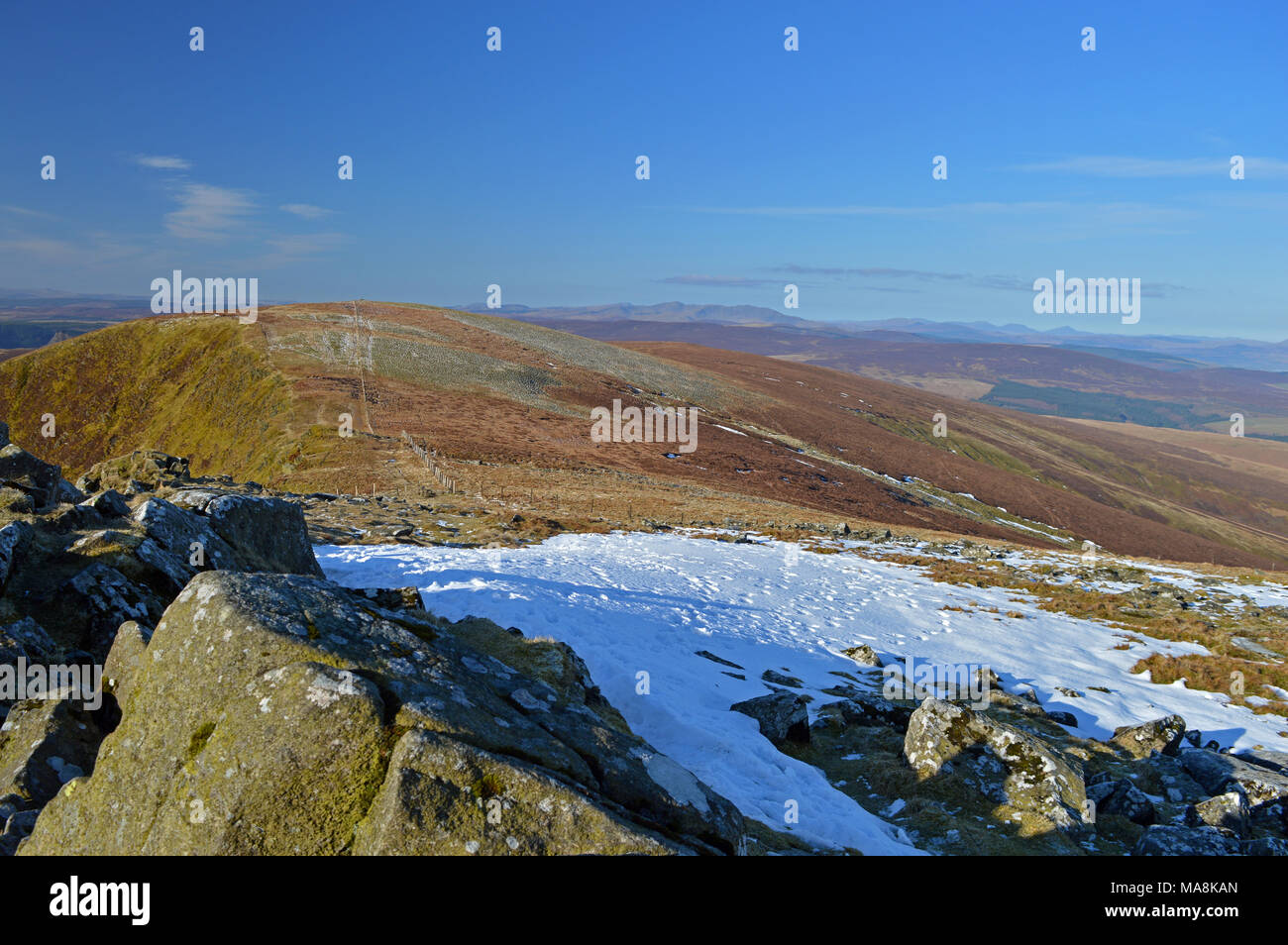 Cadair Berwyn Mountains an Pistyll Rhaeadr Stockfoto