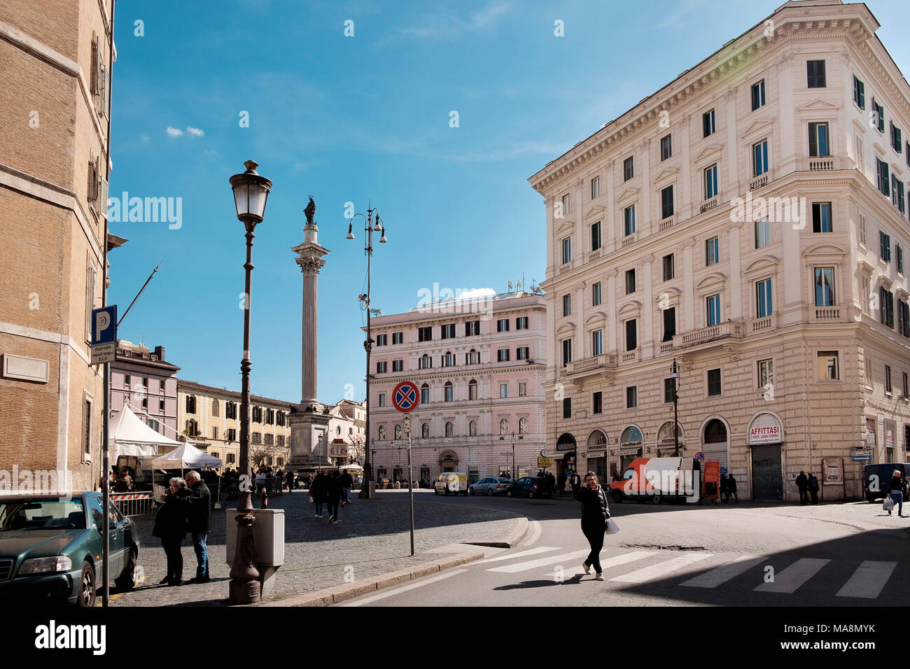 Piazza di Santa Maria Maggiore, Rom Stockfoto