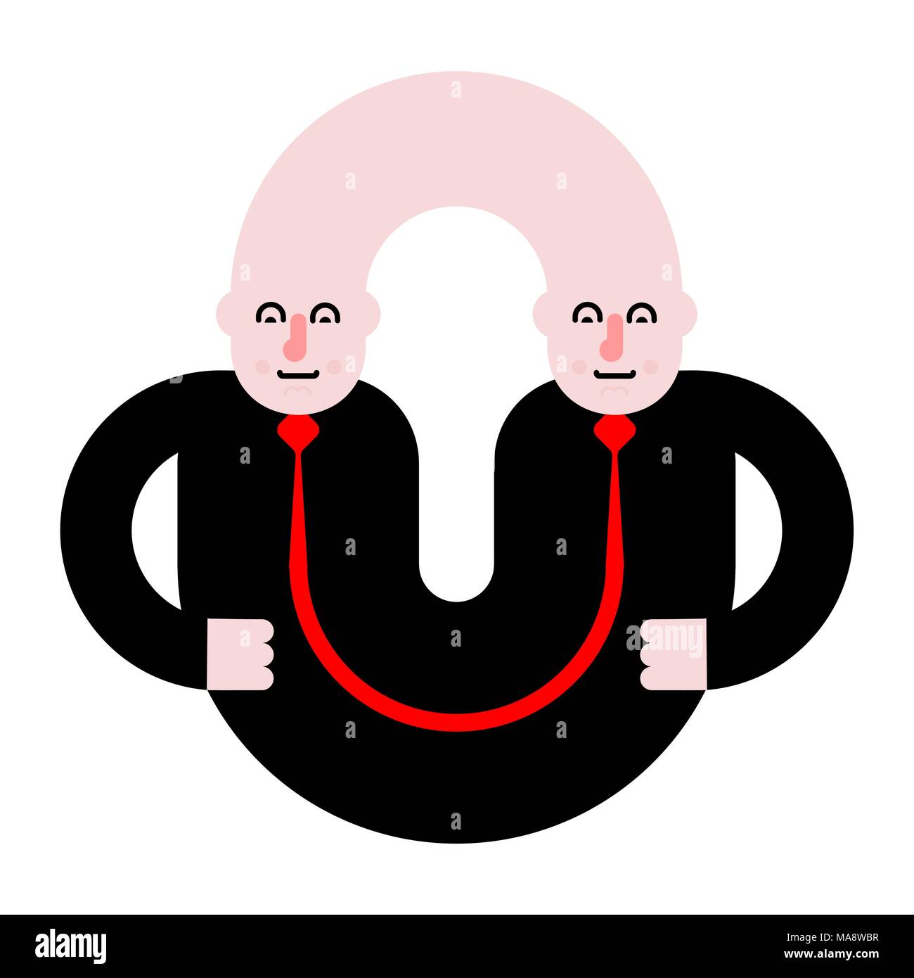 Business Partner. Siamesische Zwillinge. Abgesicherte Personen. Vector Illustration Stock Vektor