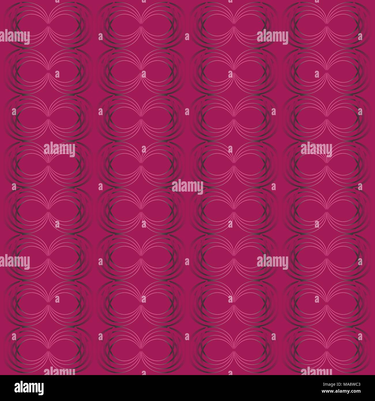 Nahtlose Kreise Muster in farbverlauf Rosa und Schwarz gefärbte auf dunklem Rosa Hintergrund. Vector Illustration, EPS 10. Stock Vektor