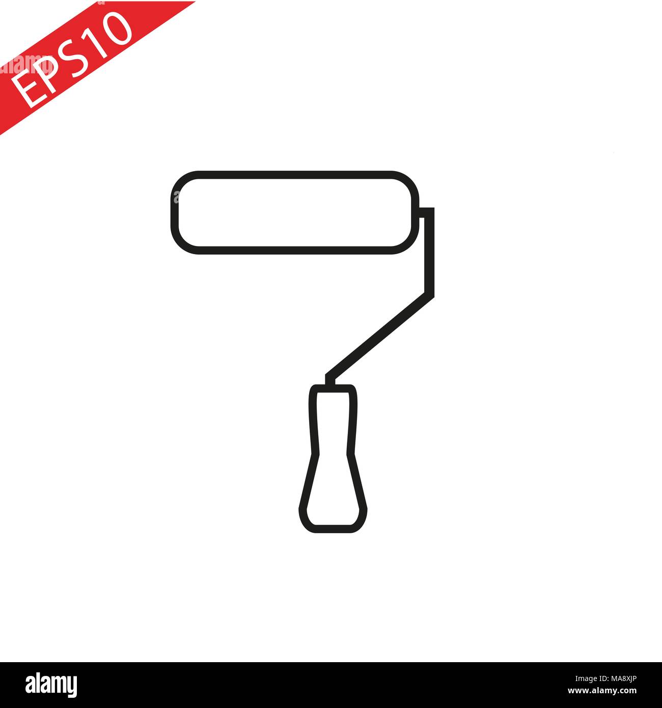 Farbroller Symbol Leitung, umriss Vektor Zeichen, linear style Piktogramm isoliert auf Weiss. Home Improvement Symbol, Logo illustration Stock Vektor