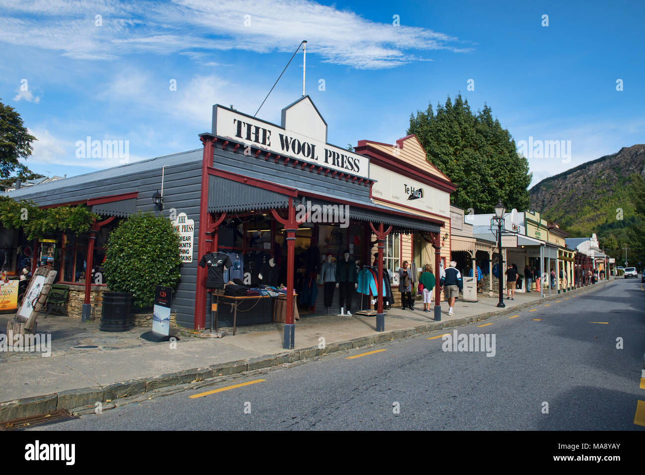 Alte Gebäude im historischen Arrowton, Otago, Neuseeland Stockfoto