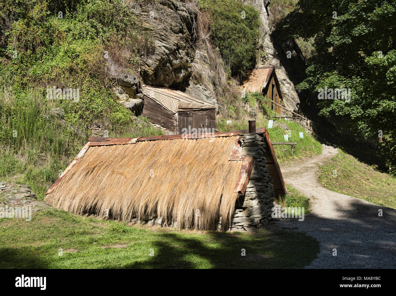 Die alten chinesischen Gold rush Siedlung in historischen Arrowton, Otago, Neuseeland Stockfoto