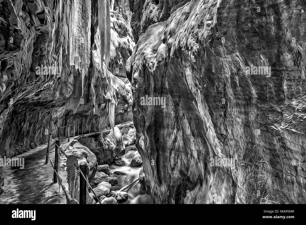 Partnachklamm. Partnachklamm. Stockfoto