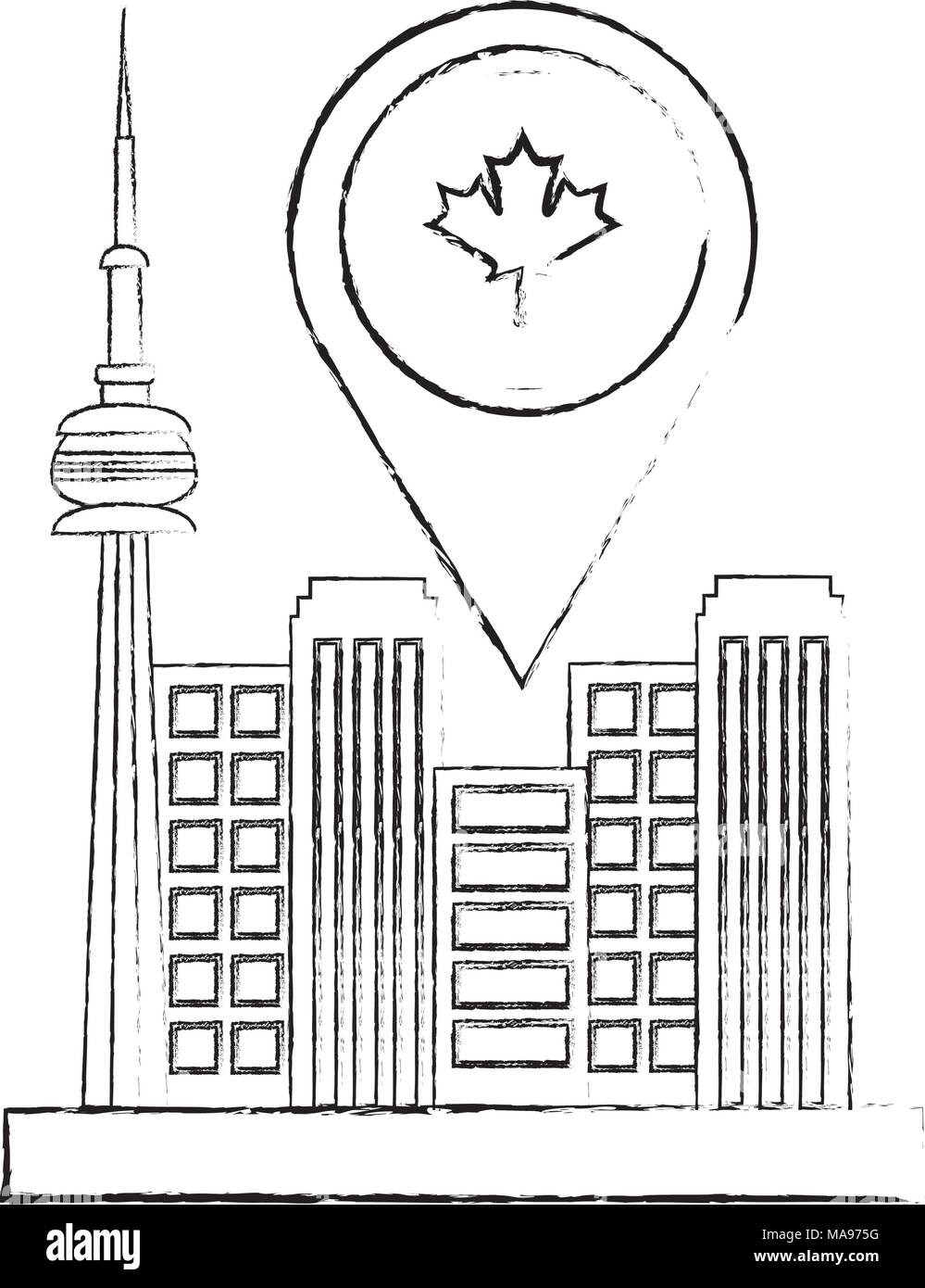 Toronto kanadische Stadt Zeiger Karte Lage Stock Vektor