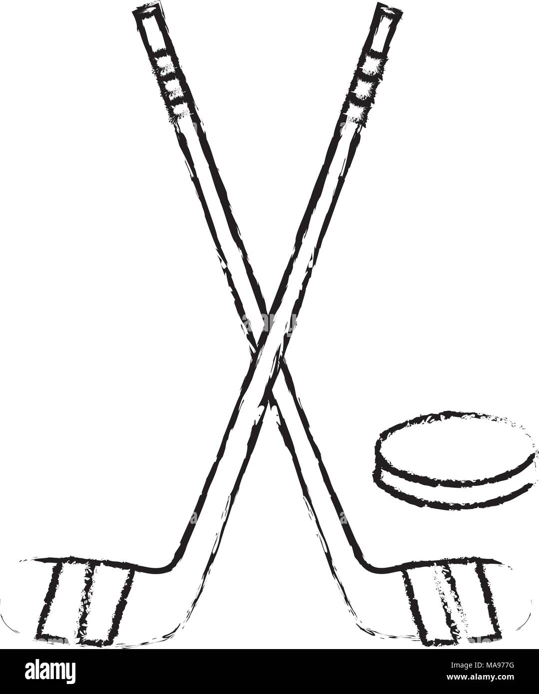 Hockeyschläger und Puck Sport Stock Vektor