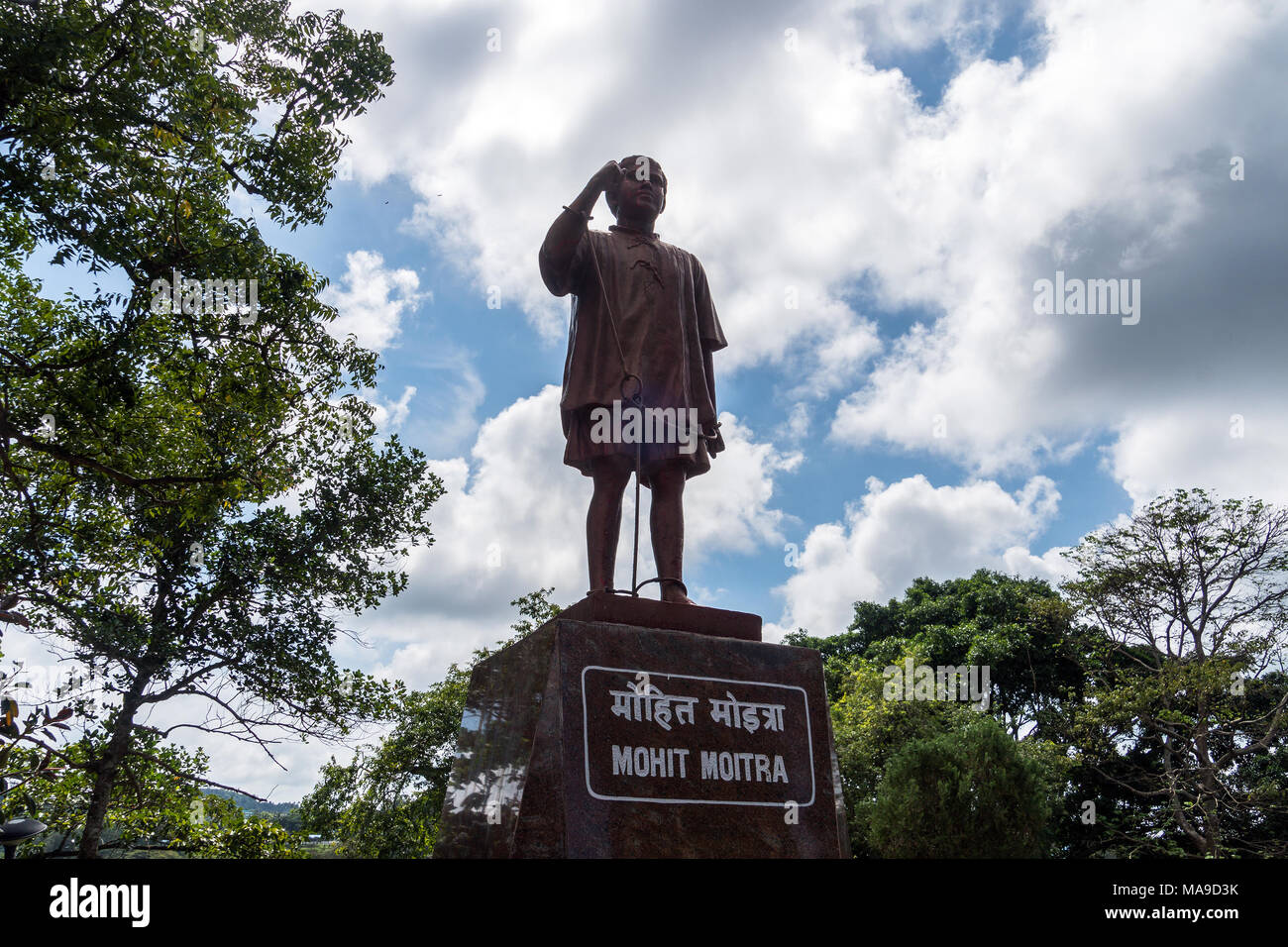 Port Blair, Andaman Inseln. Indien. Januar 12, 2018: Die Statue des Indischen politischer Gefangener, in der Nähe des berüchtigten Cellular Jail, wo er im Exil war und Stockfoto