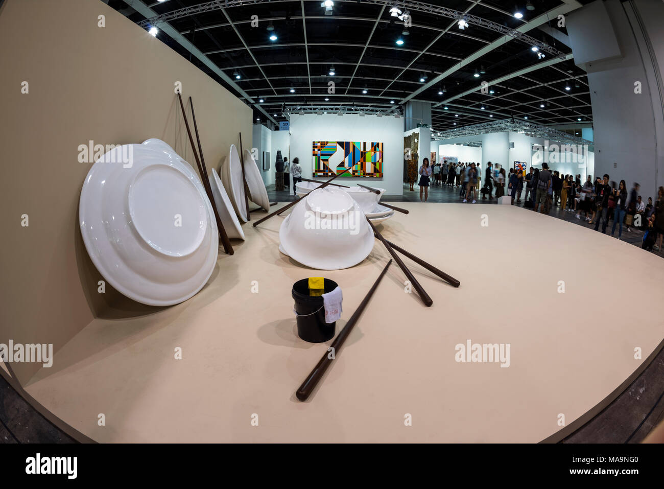 März 30th, 2018 - Ausstellungen an der Art Basel 2018 zeigen, an der Hong Kong Convention & Exhibition Centre, Wan Chai, Hong Kong. Stockfoto