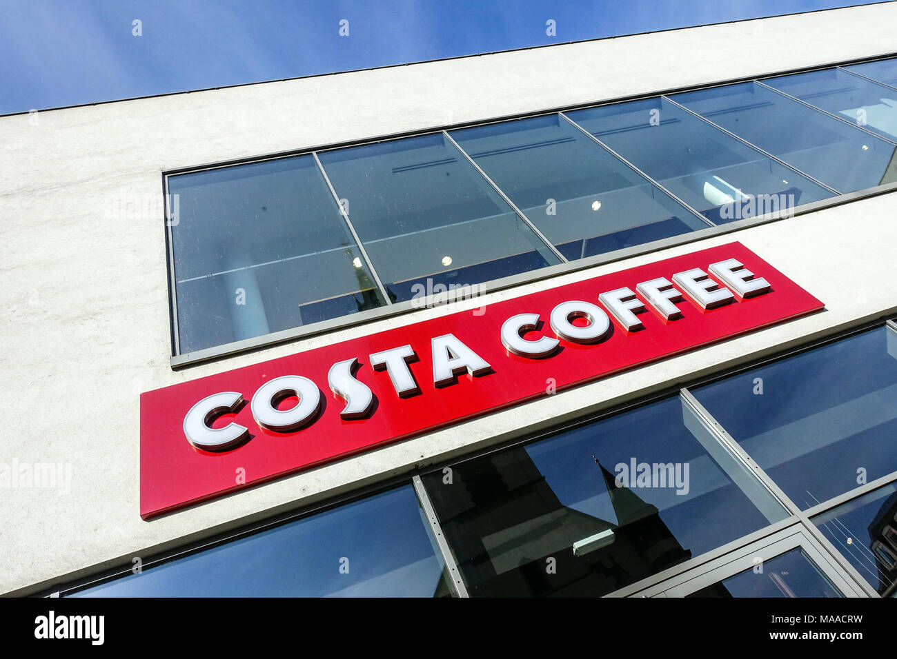 Costa Coffee logo, Zeichen, Tschechische Republik Stockfoto