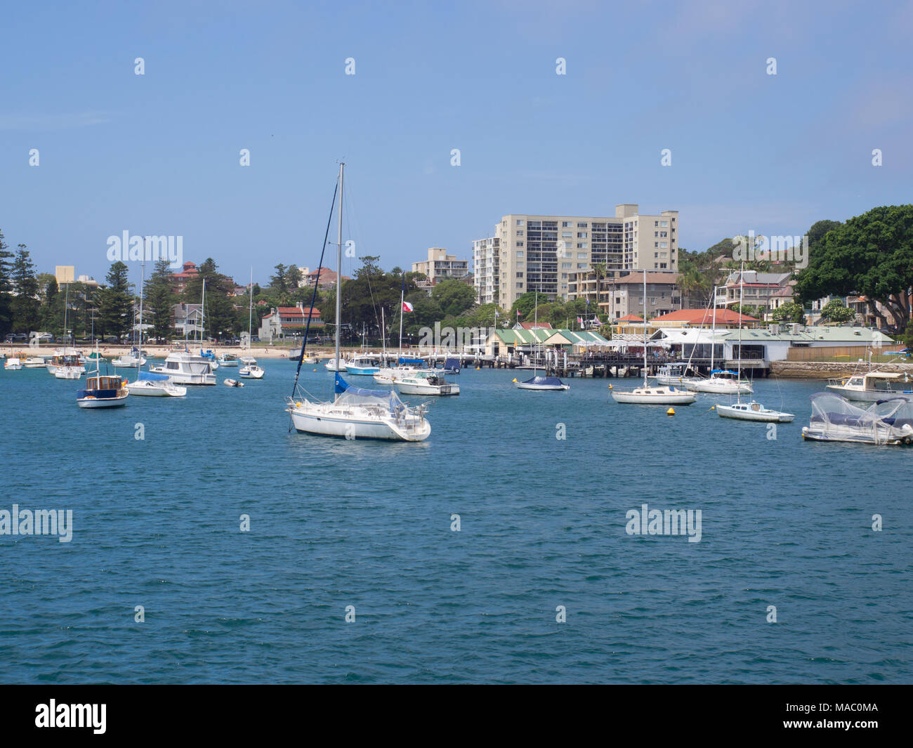 Segel Boote an der Manly Stockfoto