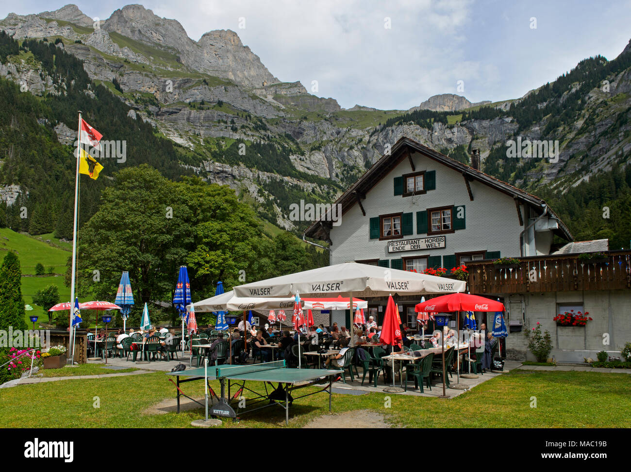 Restaurant Ende der Welt", Ende der Welt, Horbis, Engelberg, Kanton Obwalden, Schweiz Stockfoto