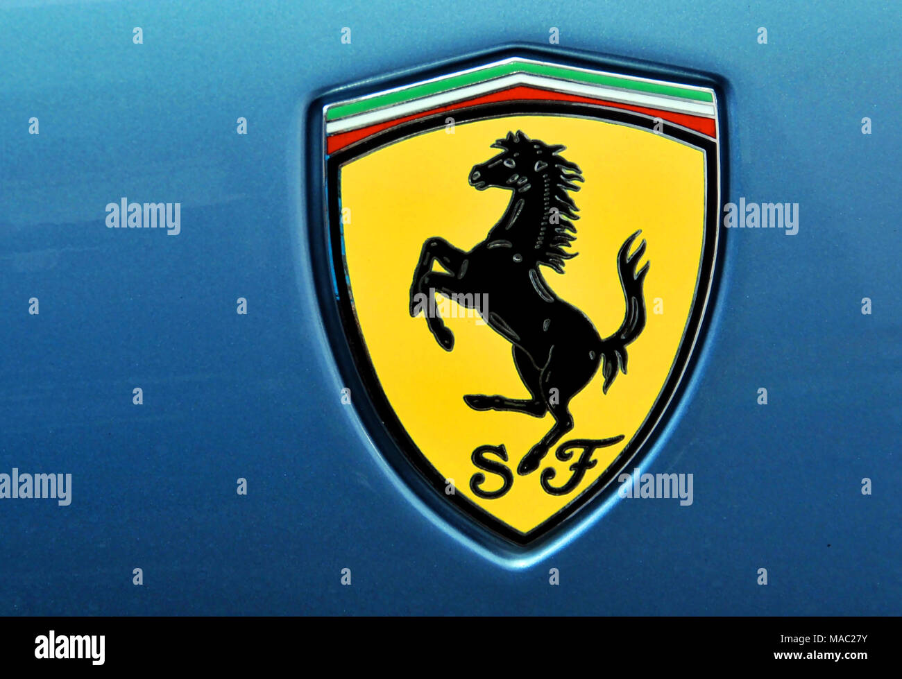Logo von Ferrari Auto, Kuala Lumpur, Malaysia Stockfoto