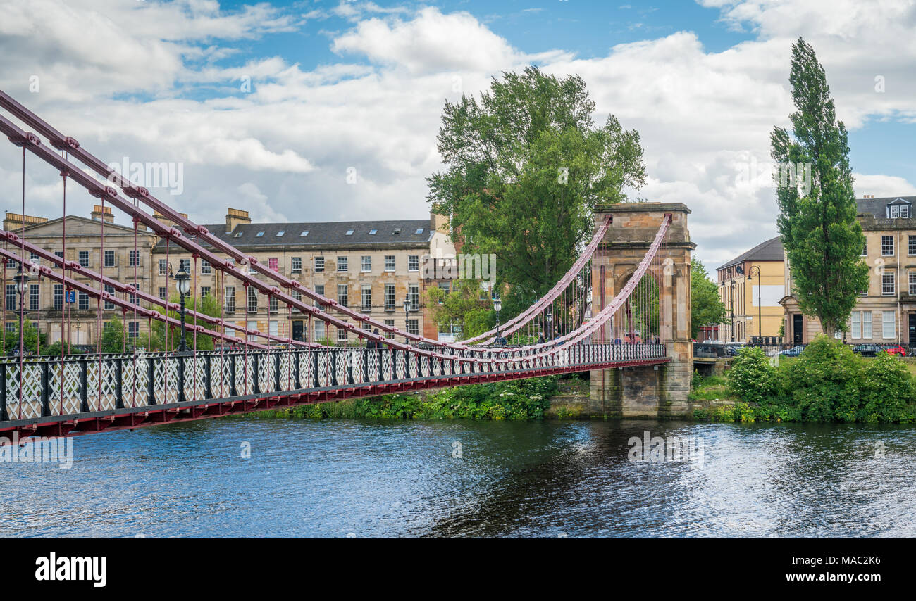 South Portland Street Hängebrücke in Glasgow, Schottland. Stockfoto