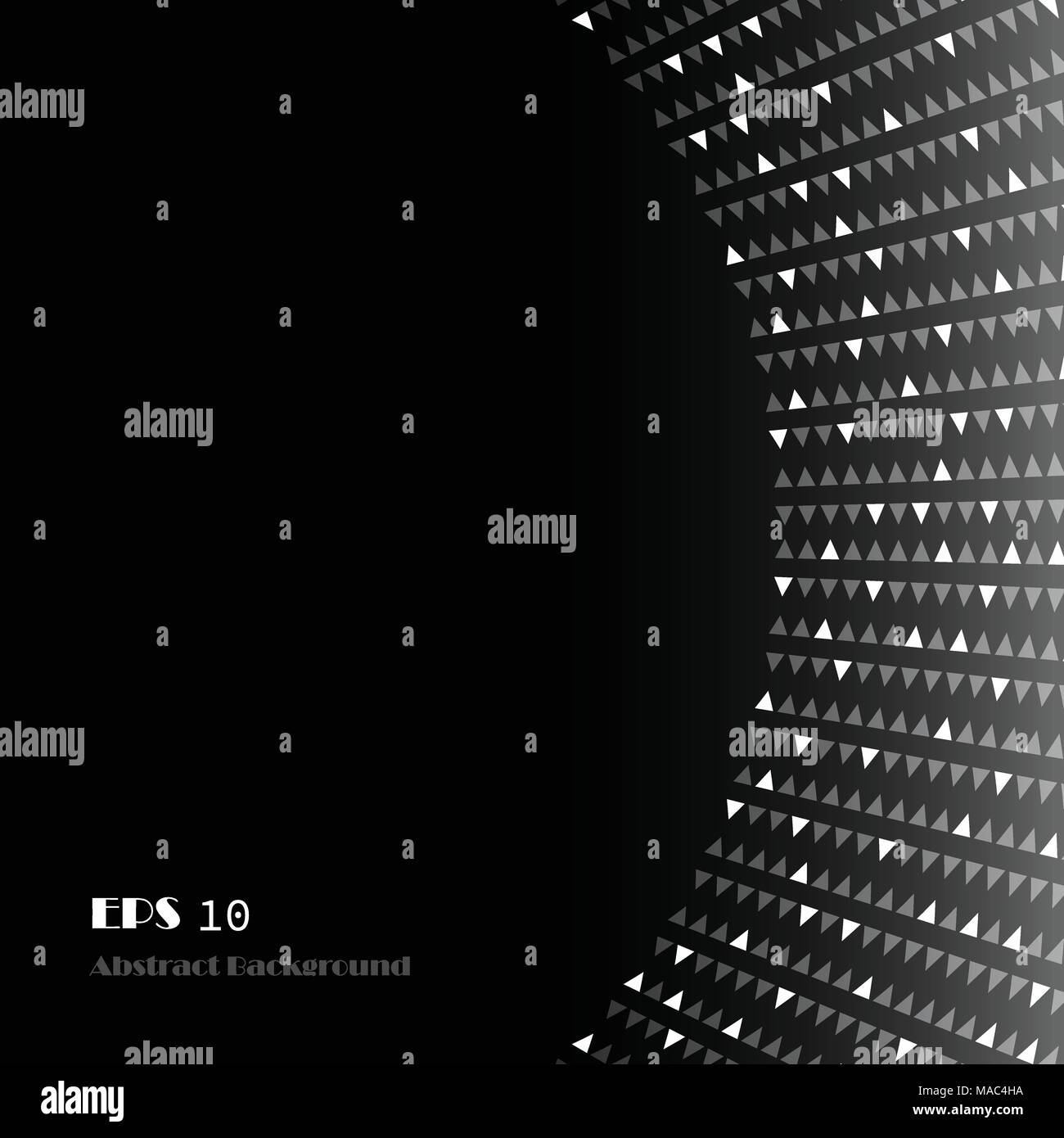Zusammenfassung Hintergrund von gekrümmten Geometrische weiße Dreiecke auf Farbübergang schwarz, Illustration Vector EPS 10. Stock Vektor