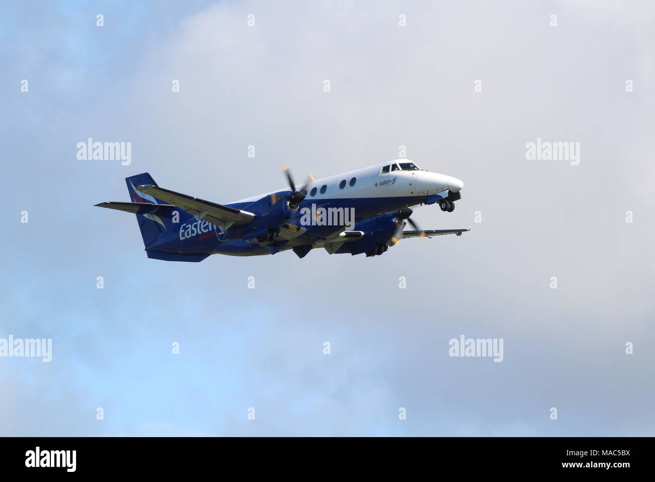 G-MAJU, BAe Jetstream 41 von Eastern Airways, über die vom Internationalen Flughafen Prestwick, Ayrshire. Stockfoto