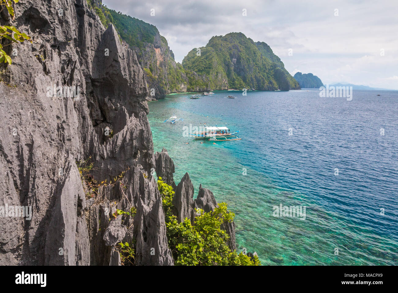 Blick auf El Nido Palawan Lagune Stockfoto