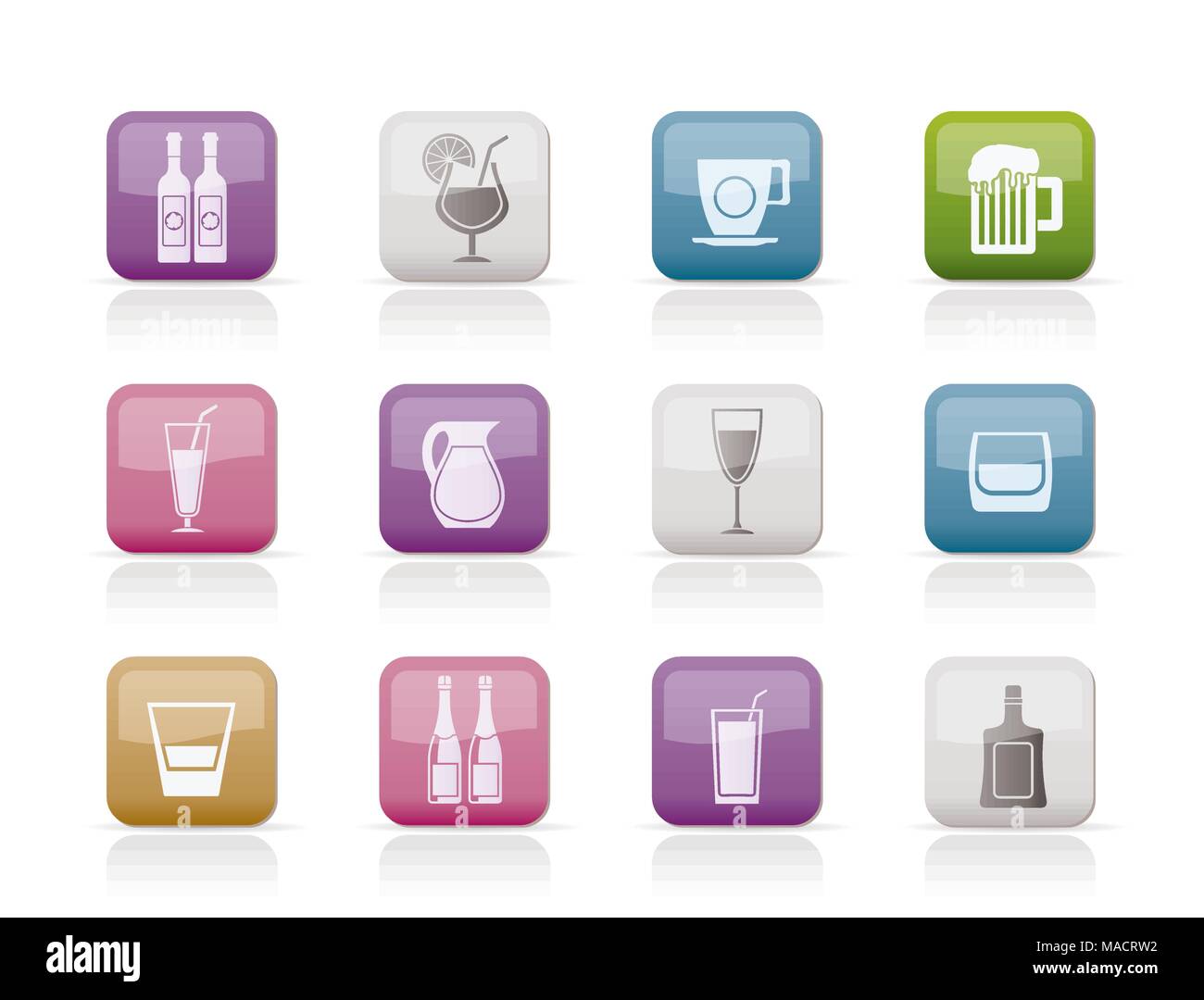 Andere Art von Getränk Symbole - Vektor Icon Set Stock Vektor