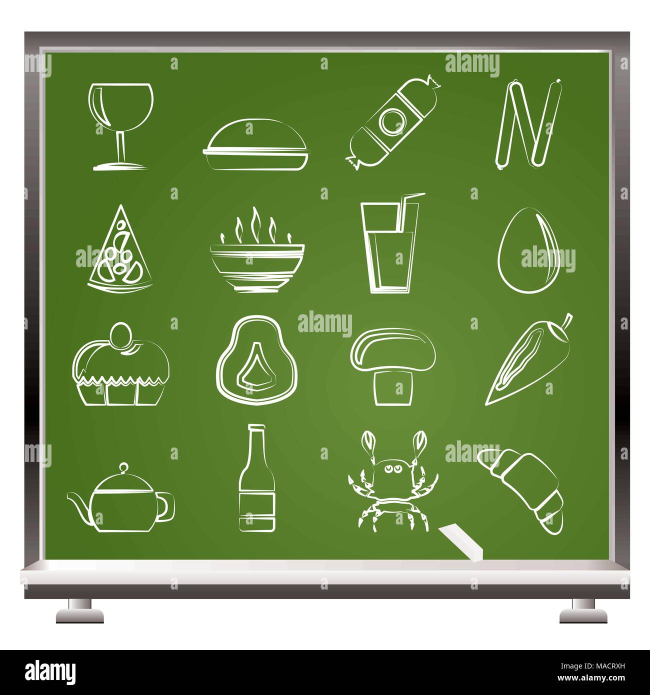 Einkaufen, Essen und Trinken Symbole - Vektor Icon Set 2 Stock Vektor
