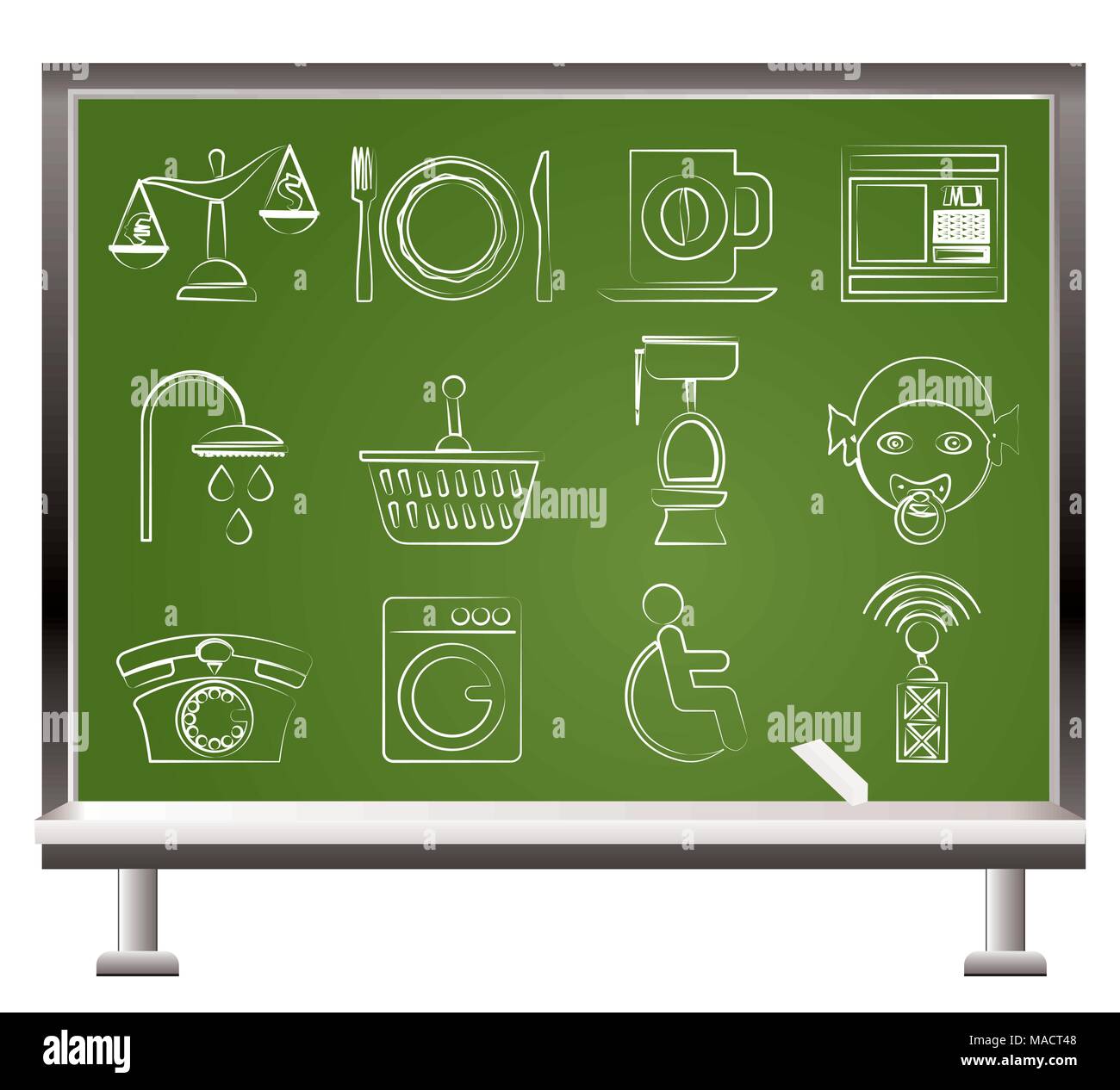 Am Straßenrand, Hotel und Motel Symbole - Vektor Icon Set Stock Vektor