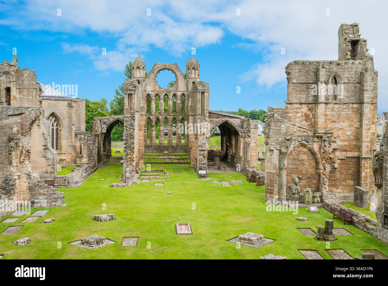 Elgin Cathedral, historischen Ruine in Elgin, Moray, Nordosten Schottlands Stockfoto