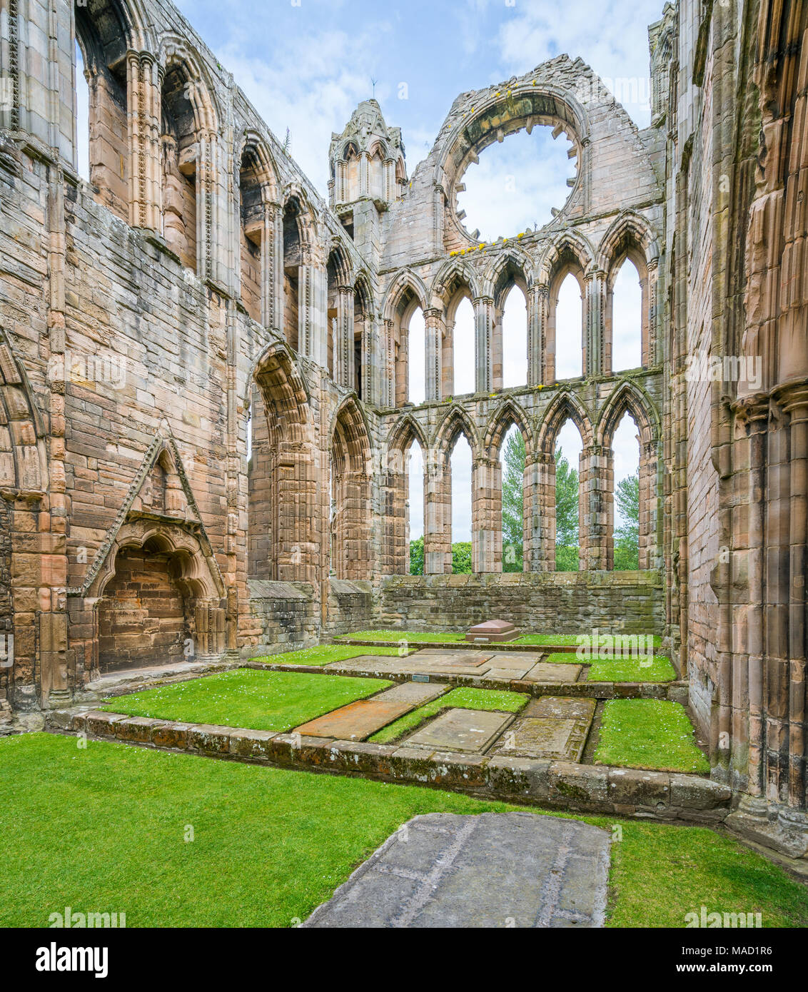 Elgin Cathedral, historischen Ruine in Elgin, Moray, Nordosten Schottlands Stockfoto