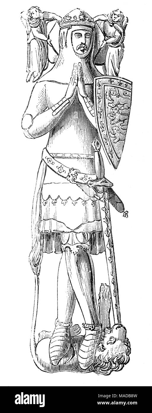 Johannes von Eltham, 1. Earl von Cornwall (1316 - 1336) war der zweite Sohn von König Edward II. von England und seine Königin Isabella von Frankreich. Er war Erbe der englischen Thron ab dem Zeitpunkt der Abdankung seines Vaters (25. Januar 1327), die Geburt seines Neffen Edward, der Schwarze Prinz (15. Juni 1330). Er wurde im Jahre 1316 in Eltham Palace, Kent geboren und fing in den Krieg zwischen seinem Vater, Edward II, und Mutter Isabella, seine wachsende Jahren turbulent waren. Er wurde zwischen seinen Eltern weitergegeben und sogar im Tower von London für eine Zeit vor seinem Bruder Edward III statt, führte ein Putsch gegen die Stockfoto