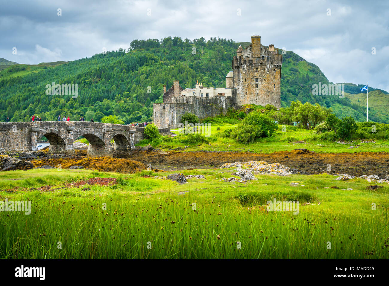 Eilean Donan Castle in den schottischen Highlands. Stockfoto